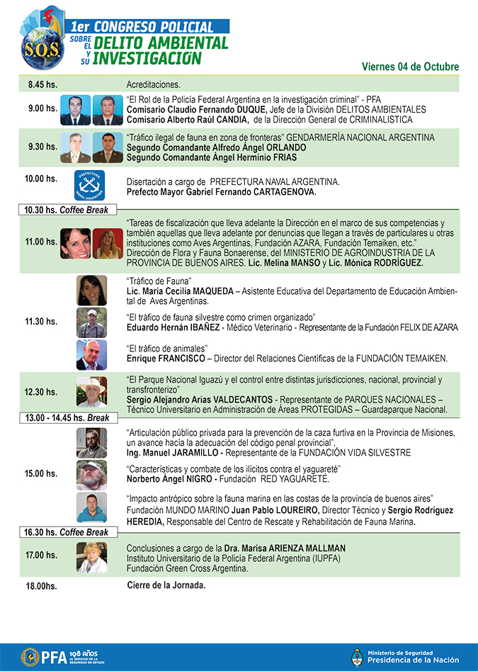 02 DE OCTUBRE . 1ER CONGRESO POLICIAL SOBRE EL DELITO AMBIENTAL Y SU INVESTIGACIÓN