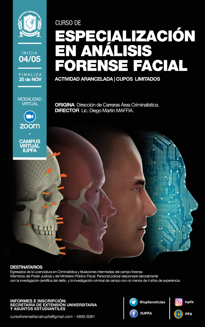 04 DE MAYO . CURSO DE ESPECIALIZACIÓN EN ANÁLISIS FORENSE FACIAL . IUPFA